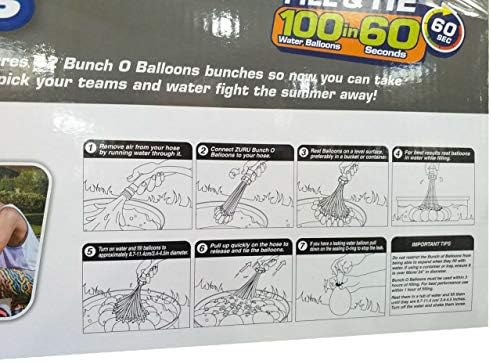 Twelve pack of premium imported ZURU rapid fill stems showcasing 420 total self tying balloons
