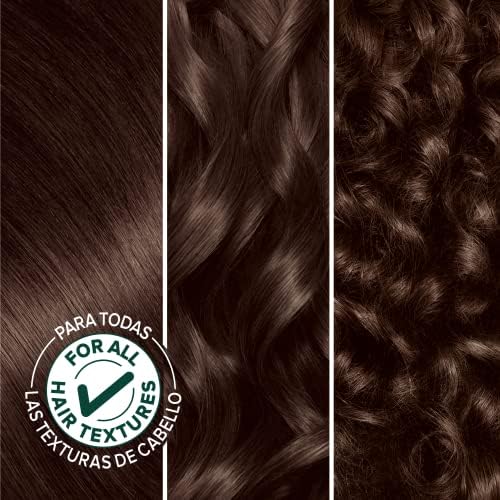 Top angle view of Garnier 40 Dark Brown box showing shade matching guide
