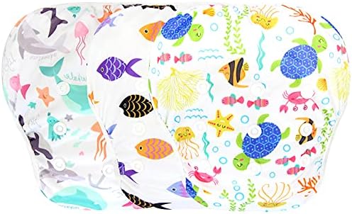 Langsprit baby swim diaper showing adjustable side snap buttons