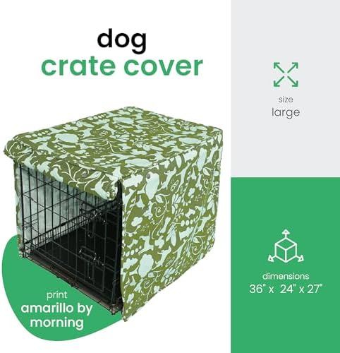 Premium breathable dog crate cover by Molly Mutt installed on double door pet cage