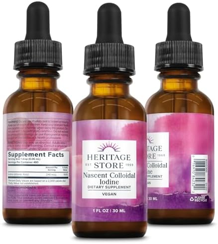 USA imported nascent colloidal iodine dietary supplement amber glass packaging