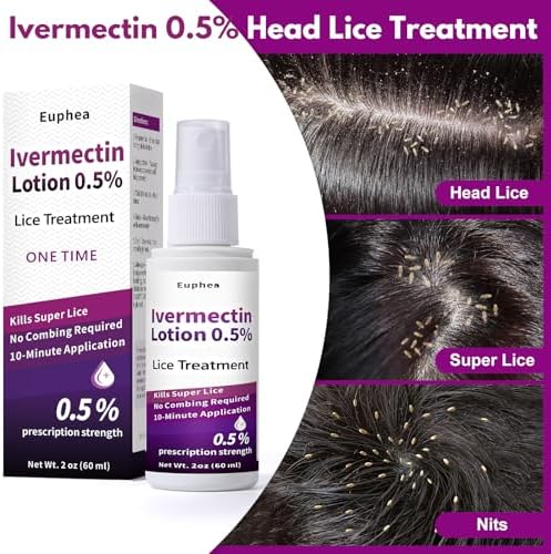 Euphea Ivermectin lice treatment packaging back label details