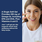Carlson Super 1000 mg softgels container side view with ingredient list.