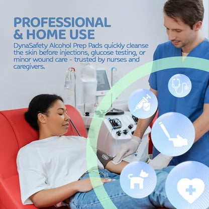 Sterile non-woven alcohol prep pads for medical injections and first aid