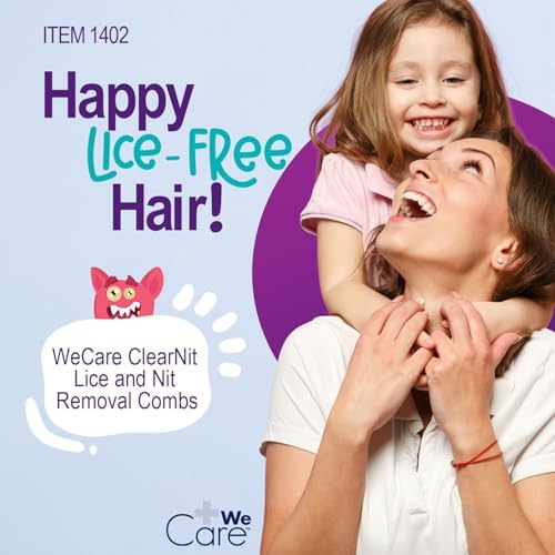 Close up of stainless steel fine teeth nit comb for professional lice removal.