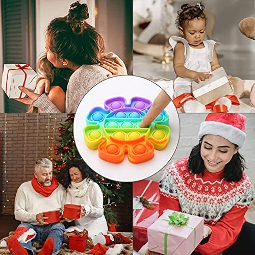 Assorted rainbow fidget spinners and poppers from Spolux set