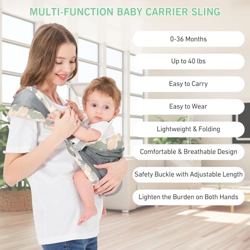 Side profile of the breathable mesh hip holder design on the Huifen infant carrier
