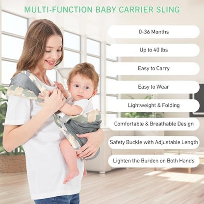 Side profile of the breathable mesh hip holder design on the Huifen infant carrier