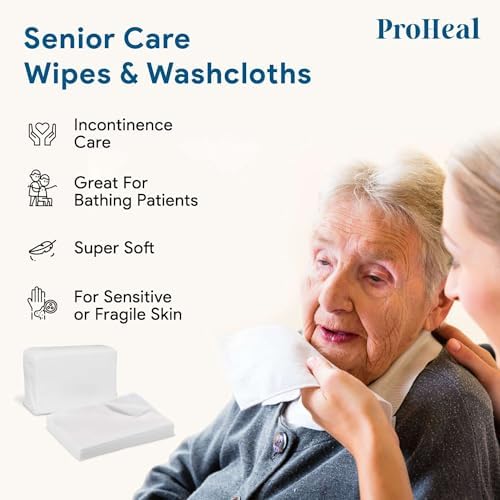 ProHeal non-moistened adult incontinence washcloths being pulled from the pack