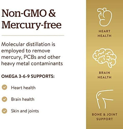 Solgar 1300 mg Omega 3-6-9 supplement nutrition facts