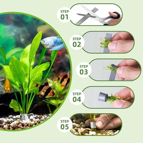 Customizable aquarium weights being cut to fit small aquatic plant roots