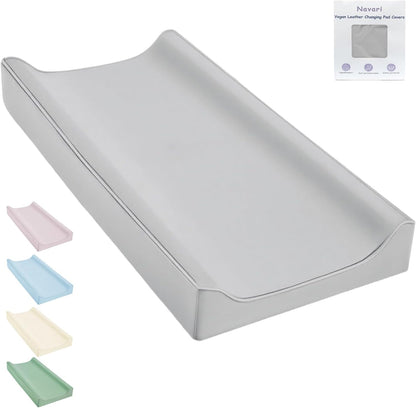 Navari vegan leather changing pad cover front view waterproof baby diaper mat
