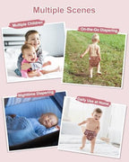 Close up of double leg gussets and adjustable snap closures on Babygoal diaper cover