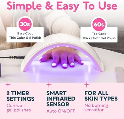 Side profile of Sunuv Sun9c pink nail lamp
