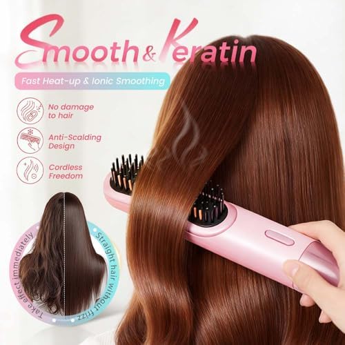 Side profile of MAG+ portable pink hair styling tool
