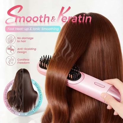 Side profile of MAG+ portable pink hair styling tool
