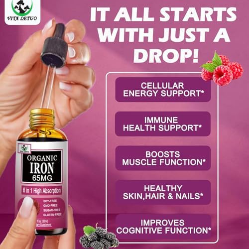 Vita Letuo six in one high absorption liquid iron drops nutrition facts and ingredient list.