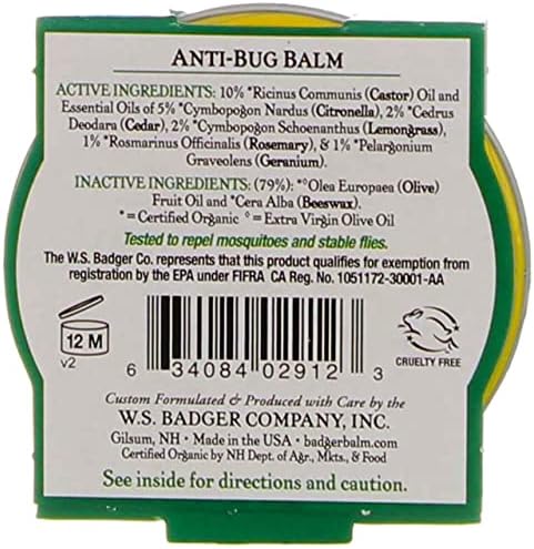 Badger natural certified organic insect defense travel tin set showing product texture