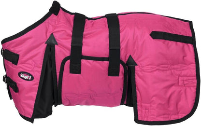 Authentic Tough 1 miniature horse apparel showing double buckle front closure