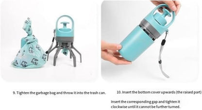 Lightweight dog poop scooper showing the secure lanyard wrist strap.