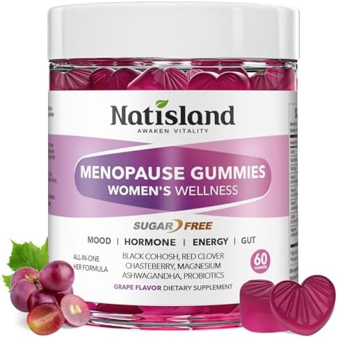 Natisland heart-shaped menopause gummies label details
