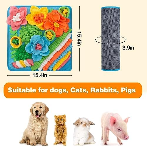 Oliumt washable fabric snuffle mat for rabbits and cats