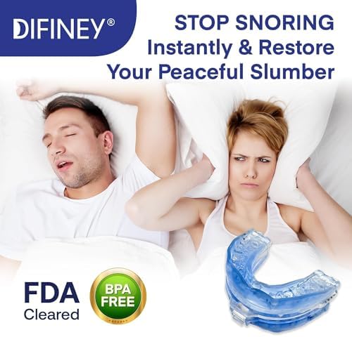 Difiney FDA-cleared anti snore mouth guard with storage case for hygiene