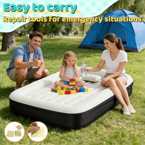 Deeteck toddler travel bed being deflated easily after use for camping storage.