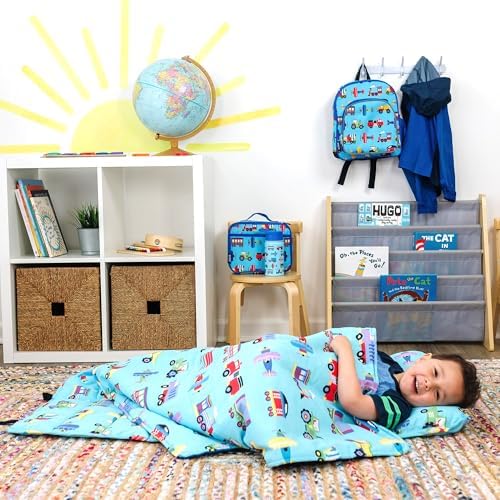 Wildkin Kids Original Nap Mat packed for school or travel