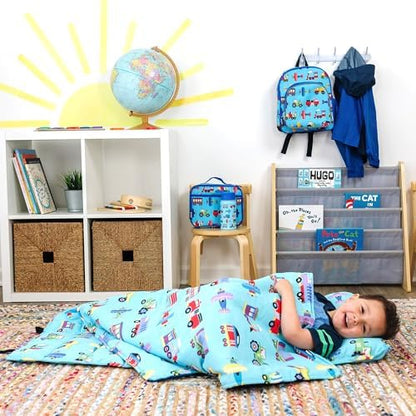 Wildkin Kids Original Nap Mat packed for school or travel