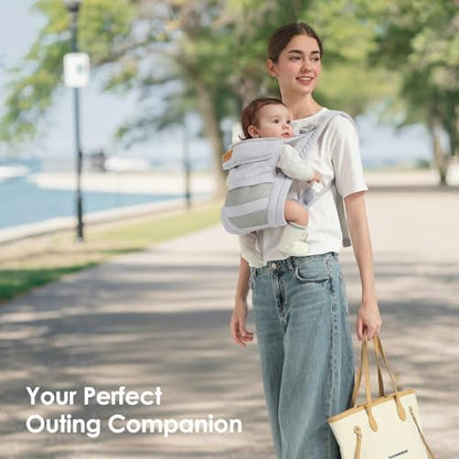 Back view of the Shiaon baby holder showcasing even weight distribution design