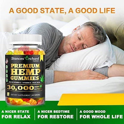 Premium hemp extract gummies container 60 count