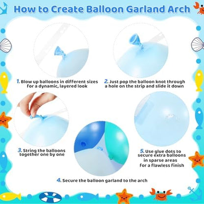 JOYFLOAT kids ocean birthday party decoration inspiration featuring authentic imported balloon arch