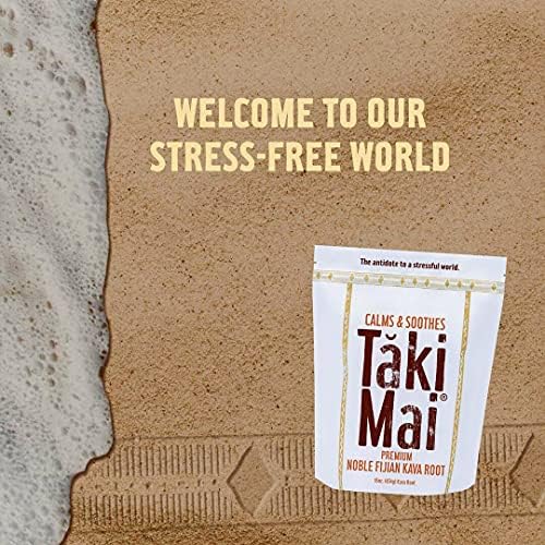Taki Mai Fijian Kava Kava traditional grind powder angle view
