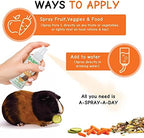 Oasis vitamin c spray bottle next to fresh guinea pig food