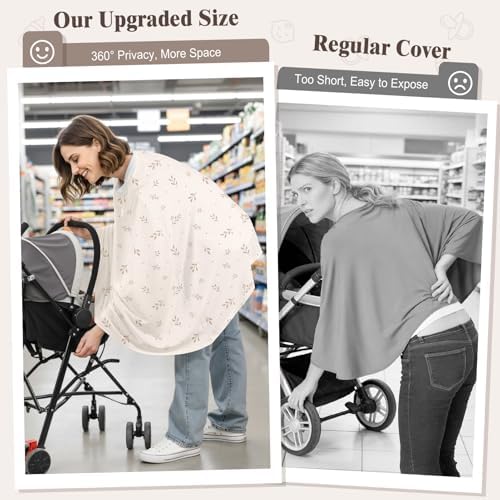 Mother using Toyvian Basumee nursing cover in public setting