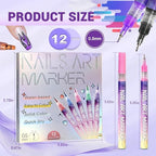 QEXA nail art pen set packaging and color selection