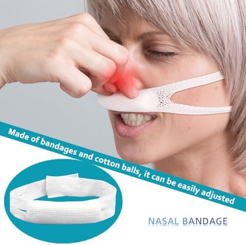 Ten piece pack of white elastic nose bandages for high absorption surgical care.