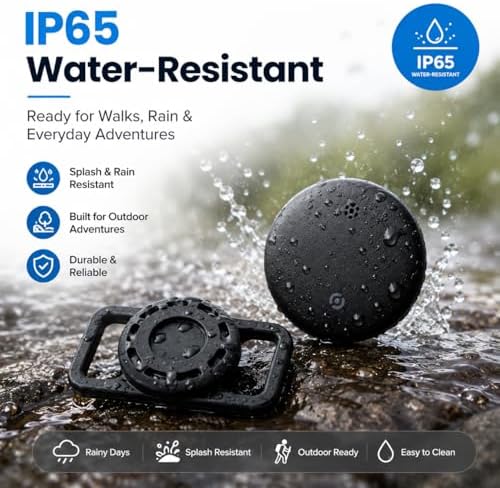 JNLIK waterproof dog tracking tag showing the rugged outdoor durable design material