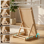 Fully assembled flat folded pet ramp ready for compact under-couch storage