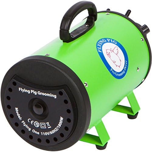 Flying Pig Grooming Dryer showing top mounted carrying handle and metal casing