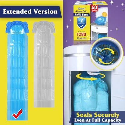 Forty pack bundle of imported leakproof baby diaper disposal bags spread out on a table