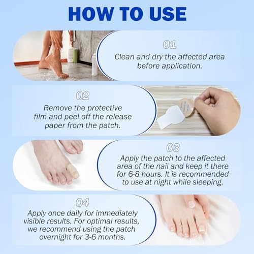 HUBTURE non medicated nail alignment patches package details and instructions