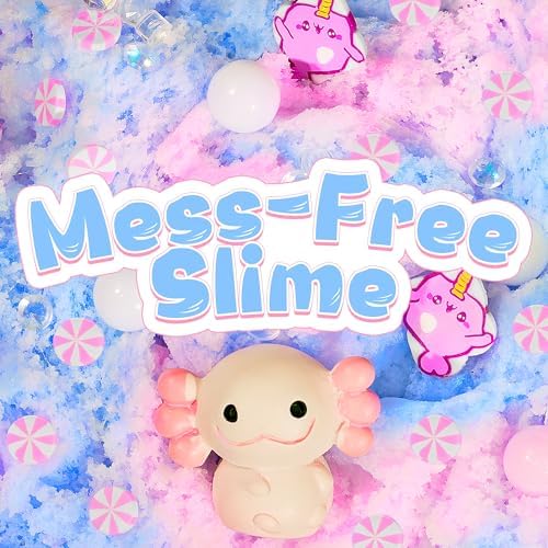 Child safely enjoying the non-sticky cloud dough slime for sensory play.