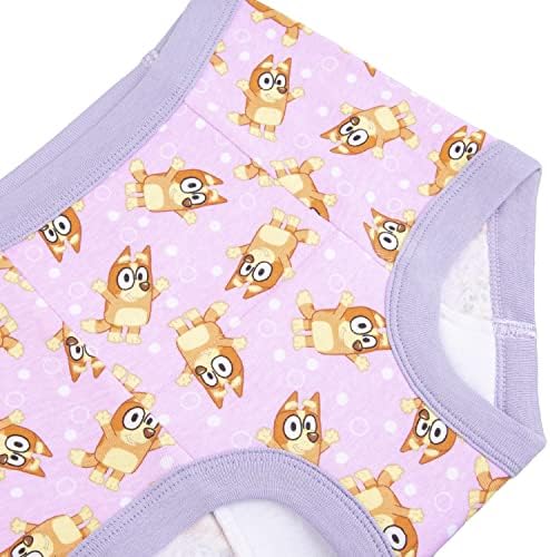 Bluey toddler training pants displaying the tagless soft rib-knit waistband detail