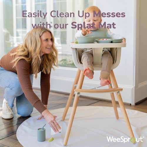 The textured non slip backing texture of the WeeSprout baby floor mat shown clearly