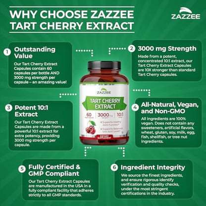 High quality Zazzee Tart Cherry bottle for uric acid support