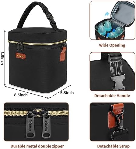 Mancro insulated bottle bag side view with shoulder strap