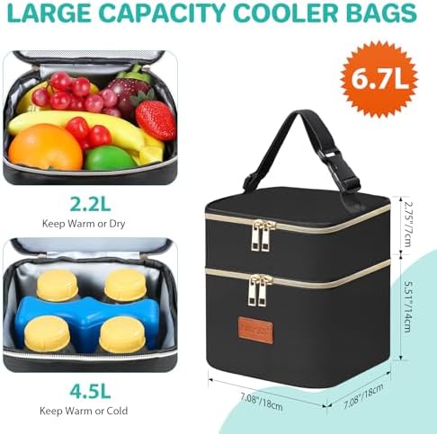 Piioser travel cooler bag showing bottle capacity