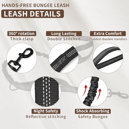 Adjustable waist belt measuring twenty five to fifty five inches on the Tails & Tales pet walking gear.